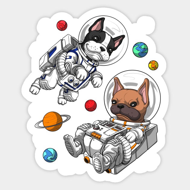 French Bulldog Space Astronaut Sticker by underheaven